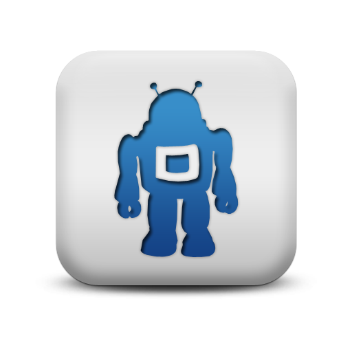 117047 matte blue and white square icon business robot1
